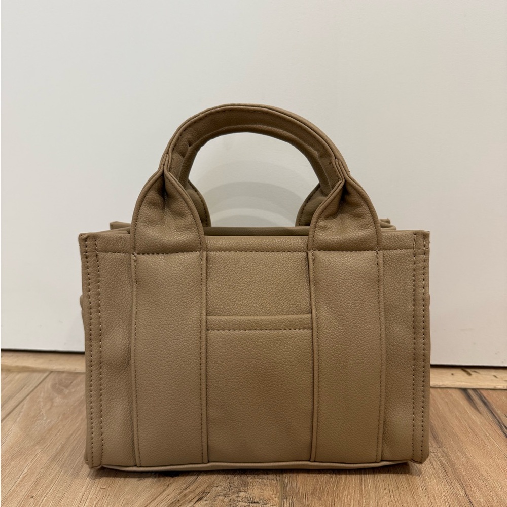 Vegan Leather Tote in Beige - Picture 2 of 6